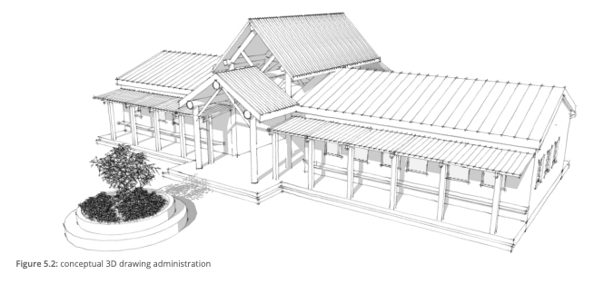 3D Drawing of the Administration Building